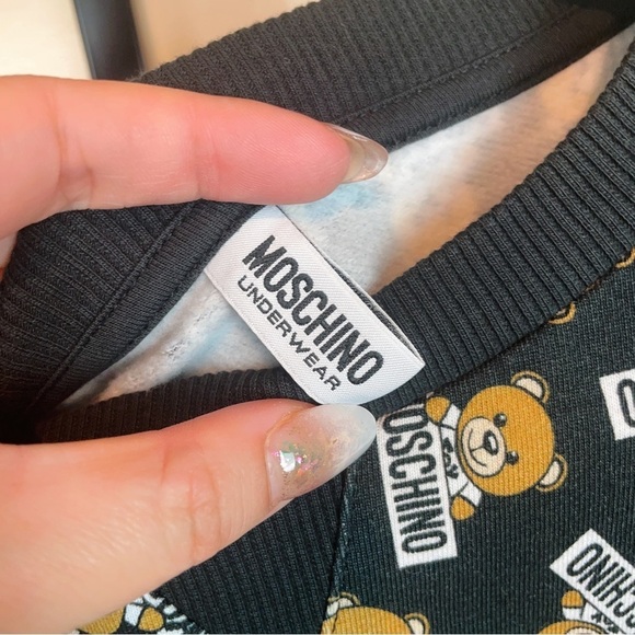 Authentic Moschino Allover Bear Print Sweatshirt Mini Dress - Picture 2 of 14